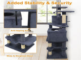 57" Multi-Level Cat Tree for Multi-Cat Households, 2 Condos & Hammock with Sisal Scratching 93262124