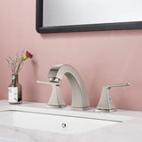 Widespread 2 Handles Bathroom Faucet with Pop Up Sink Drain Brushed Nickel W122466216