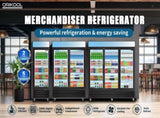 ORIKOOL Glass Door Merchandiser Refrigerator 70 Cu.ft Swing Door Commercial Display Refrigerators W2095126614