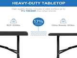 6 Foot Folding Table,Fold-in-Half Plastic Table,Indoor Outdoor Picnic Party Dining Camp Tables,Black 51841094