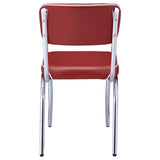 Red and Chrome Upholstered Side Chairs B062P145655