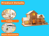 3D Wooden Puzzle Sweet Home Music Box Hands Craft Miniature Dollhouse Kits 3D Model Diy House 90061865