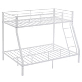 Twin Over Full Metal Bunk Bed for Kids Teens Adults, Heavy Duty Metal Bunk Bed with Ladder & 85584748