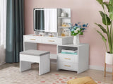 Particleboard Triamine Veneer 4 Drawers 1 Storage Cabinet 2 Shelves Mirror Cabinet Dressing Table 43623598