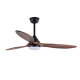 Hot sales 52 Inch Indoor Black Ceilings With Lights, Dimmable LED, 3 Solid Wood Blades, Ceiling W2991P338637