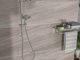 Shower set - 10 inch brushed round top spray and hand, round set with dual W124357628