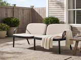 Luna Outdoor Patio PP Loveseat, Black Frame with Beige Cushion N775P272741B