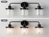 3-Light with Clear Glass Shade, Modern Sconce, Industrial Indoor Light Fixture for Bathroom Living T3177P283991