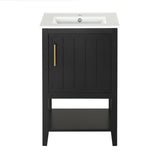 ZNTS 20" Bathroom Vanity with Sink, Bathroom Cabinet with Soft Closing Door, Storage Rack and Open Shelf, N725P220604B