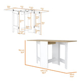 Kailua Folding Dining Table, Space-Saving, Foldable in 3 Forms B128P148722