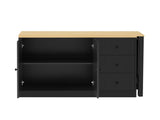 89.7''Wooden Sideboard with Extendable Table,Multifunctional Storage Cabinet with 2 Doors N711P334768O