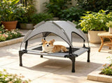 30" x 24" x 27" Portable Elevated Pet Cot with Canopy, Washable Mesh Dog Bed for Outdoor Use 23988630