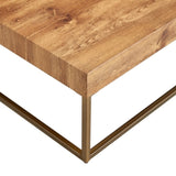 ZNTS Modern rectangular coffee table, dining table. MDF desktop with metal legs. Suitable for restaurants W1151119521