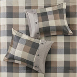 7 Piece Herringbone Comforter Set Neutral Queen B03597190