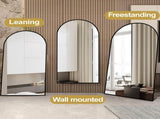 71"x26" Arched Full Length Mirror Freestanding Full Body Floor Mirror, Black 02152745