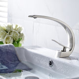 Brushed Nickel Bathroom Faucet,Faucet for Bathroom Sink, Single Hole Bathroom Faucet Modern Single W1932P156228