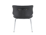Dark Gray Oil Waxed Leather Dining Chairs with Electroplated Metal Legs, Adjustable Non-Slip Foot W3493P444883