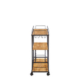 ZNTS Painted Bar Cart, With Wine Rack And Glass Holder, For Kitchen, Serving, Hotel, Brown 28174656