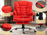 Red Executive Office Chair High Back Reclining Computer Chair with Footrest And Armrest for 09013473