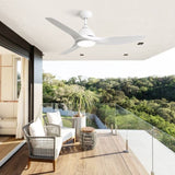 52 Inch Modern Ceiling Fan with 22W LED Light, 3 ABS Fan Blades DC Motor White Ceiling Fan for W882P195914
