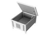 20" Wooden Waterproof Rabbit Hutch Pet Bunny Small Animal House Habitat Gray 12704560