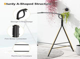 2 In 1 Upgraded Metal Outdoor Porch Swing Stand, Heavy Duty Hanging Swing Frame, Black 07540097