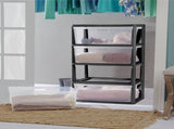 Wide 4 Drawer Tower, Plastic Storage Organizer with Removable Clear Bins, Easy to Assemble - No 56405665