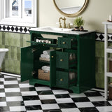 36" Vanity with Top for Bathroom, Modern Bathroom Storage Vanity Includes Adjustable Shelf, Soft N710P279991F