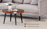 Modern Round Coffee Table - Annular Texture, Durable and Robust With a Diameter of 23.6 W2920P226079