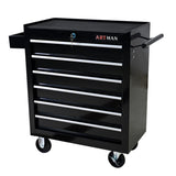 6 DRAWERS MULTIFUNCTIONAL TOOL CART WITH WHEELS-BLACK 69021719