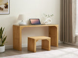 Natural Pine Dining Bench and Table Set Versatile Indoor Wood Furniture for Entryway, Living Room, W1758P292188