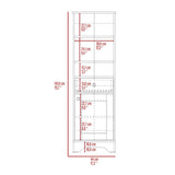 Linen Single Door Cabinet 55" H, Three External Shelves, One Drawer, Two Interior Shelves, Light B097133111