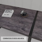 59" MDF black wooden table and modern chair set of 4 pieces, medieval wooden kitchen 69447352