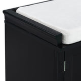 ZNTS TREXM Storage Bench with 2 Drawers and 2 Cabinets, Shoe Bench with Removable Cushion for Living WF288172AAB