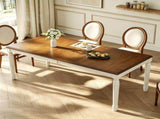 TREXM Traditional Rectangular Dining Table with Framed Wood Top and Turned Legs for Dining Room & N715P503381N