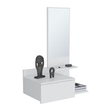 Floating Hallway Cabinet 36.2" H, 1 Drawer, 3 Shelves, 1 Mirror, White B097P250896