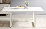 white color,Square Extendable Dining Table with metal leg,Modern Space Saving Kitchen Table for W234P181671
