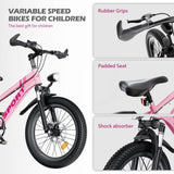 FKZNPJ 24 Inch Kids Mountain Bike for Boys & Girls Ages 7-12 7-Speed Gears, Dual Disc Brakes, W2921P271644