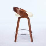 Bar Stools Set of 2, Swivel Bar Height Stools with Low Back, Wood Bar Chairs with Soft Cushion Seat, W1143P173432