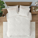 Full/Queen Embroidered Medallion Faux Fur Ultra Plush Comforter Mini Set B03597033