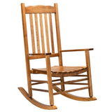 ZNTS 68.5*86*115CM Square Wooden Rocking Chair Wavy Backboard Original Color 82239638