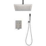 ZNTS Ceiling Mounted Shower System Combo Set with Handheld and 10"Shower head TH6006-10NS