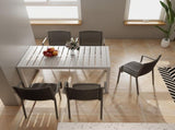 Summer - 4pcs Modern Stackable Plastic Armchair for Indoor/Outdoor Use Ergonomic Slatted Back W3450P323327