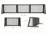 Adjustable Expandable Wooden Pet Gate 22 Inch Tall Freestanding Safety Fence, Gray Pine Wood Slide 24213249