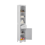 Tall Bathroom Cabinet, Freestanding Storage Cabinet with Drawer, MDF Board, Adjustable Shelf, White 18363202