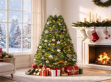 5FT Pre-Lit Artificial Christmas with Ornaments, 140 Warm White LED Lights, PVC Hinged Xmas 87148215