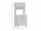 Santa Maria 1-Drawer 1-Shelf Area Pantry with Adjustable Metal Legs White B06280024