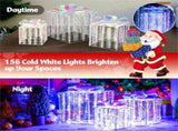 3 glowing Christmas gift boxes with bows 04567105