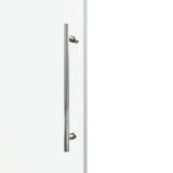 60*76"Fixed & Sliding Shower Door, Round Tube Hardware, Clear Glass Shower Door, 3/8 SGCC T3177P320602