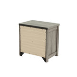 2 Drawers Bedroom Wooden Nightstand in Grey Finish B016P251372